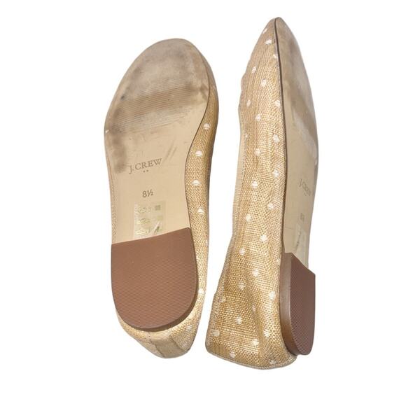 J CREW Woven Polka Dot Raffia Ballet Flats Size 8.5 - Picture 7 of 7
